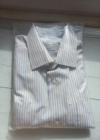 Kısa Kollu Bej Erkek Gömlek XL (43-44) - Görsel 2