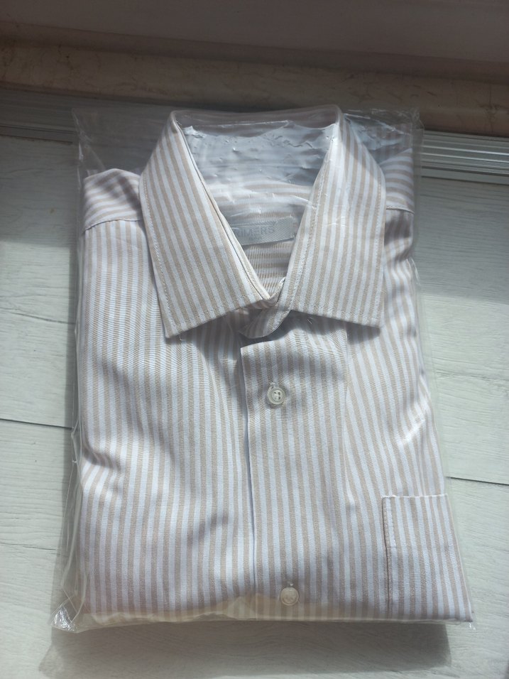 Kısa Kollu Bej Erkek  Gömlek XL (43-44) - Görsel 2