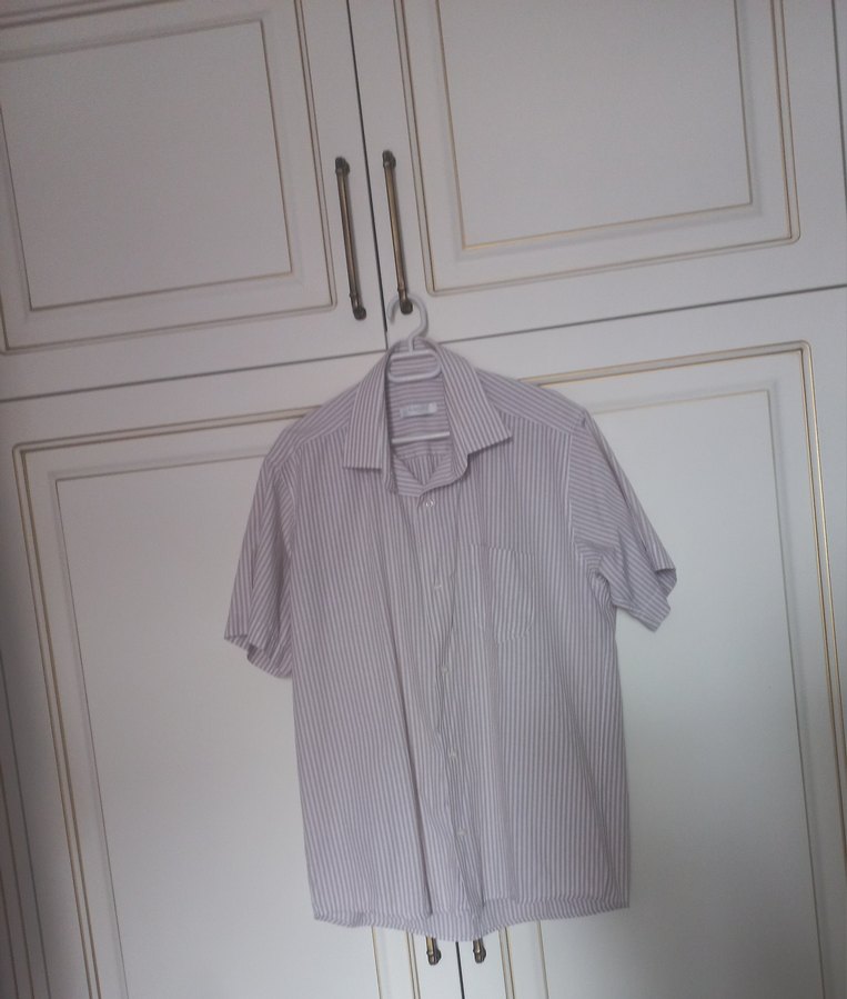 Kısa Kollu Bej Erkek  Gömlek XL (43-44) - Görsel 3