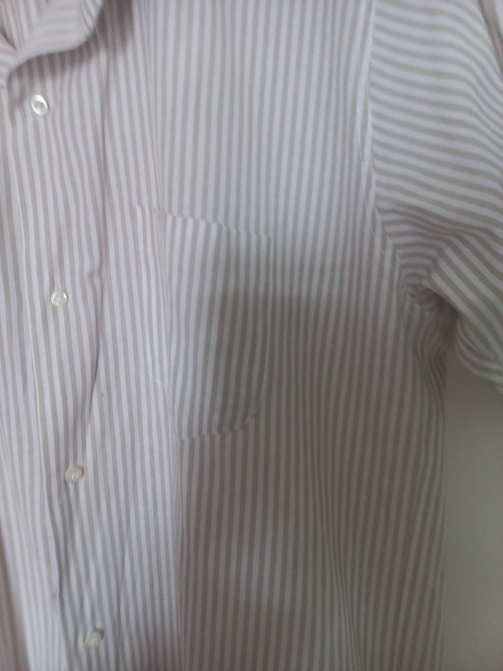 Kısa Kollu Bej Erkek  Gömlek XL (43-44) - Görsel 4