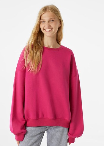 Pembe Oversize Kadın Sweatshirt