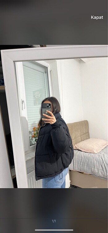 xs Beden siyah Renk Şişme mont