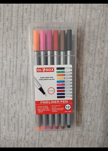 GLOBOX 12 Renk İnce Uçlu Kalem Seti