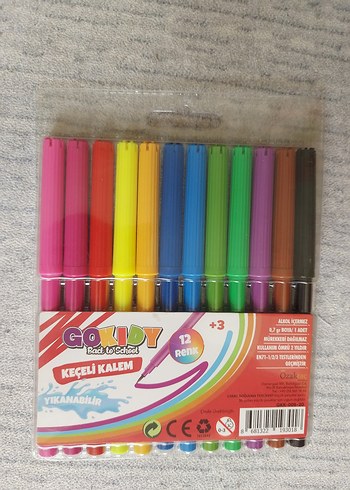 12 Renkli Keçeli Kalem Seti