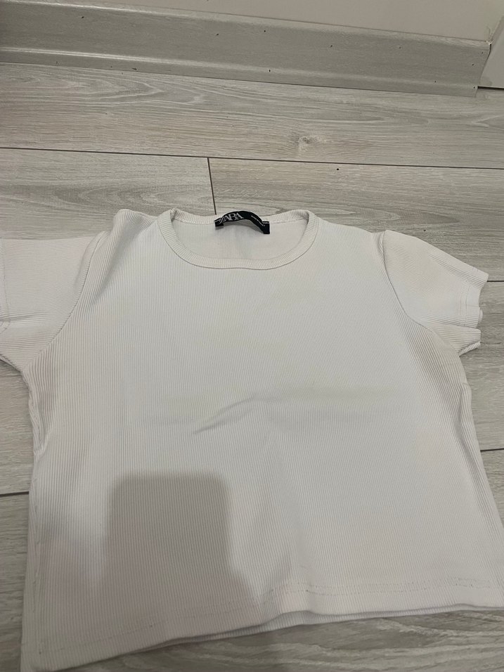 Beyaz Çocuk Basic Tişört - Görsel 2