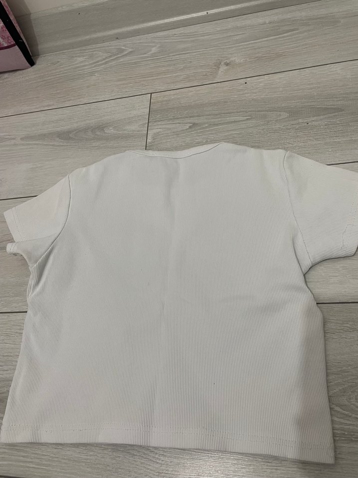 Beyaz Çocuk Basic Tişört - Görsel 3