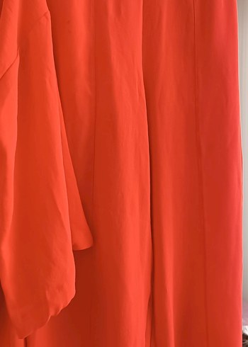 Turuncu Uzun Kollu Kadın Salaş Takım - Görsel 3