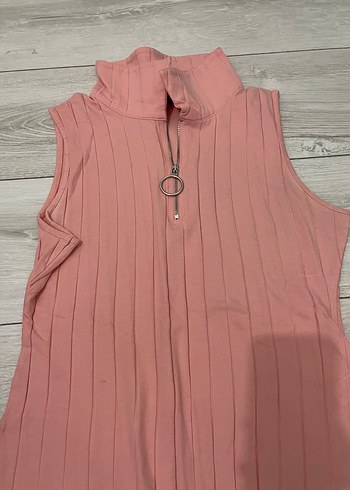 LC Waikiki Pembe Yarım Fermuarlı Yüksek Yakalı Kadın Yelek