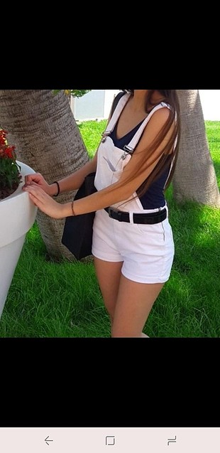 Beyaz Şort Tulum