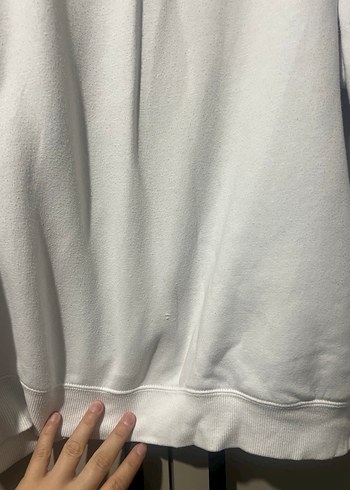 H&M HM Beyaz Salaş Kadın Bisiklet Yaka Sweatshirt