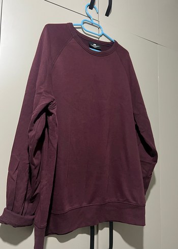 H&M HM Bordo Kadın Sweatshirt Uzun Kollu Rahat Kesim