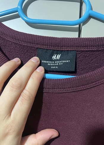 xl Beden HM Bordo Kadın Sweatshirt Uzun Kollu Rahat Kesim