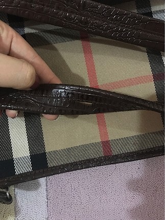  Beden camel Renk Burberry desen çanta