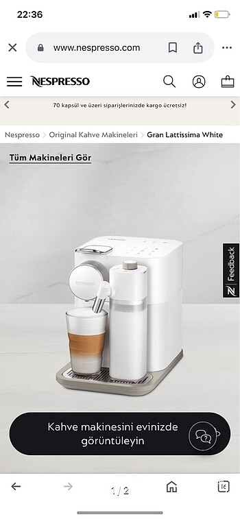 Nespresso kapsül kahve makinesi