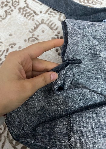 Gri Keten Salaş Midi Kadın Tulum - Görsel 11