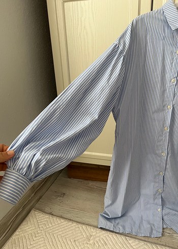 Gri Uzun Kollu Keten Gömlek - Görsel 2