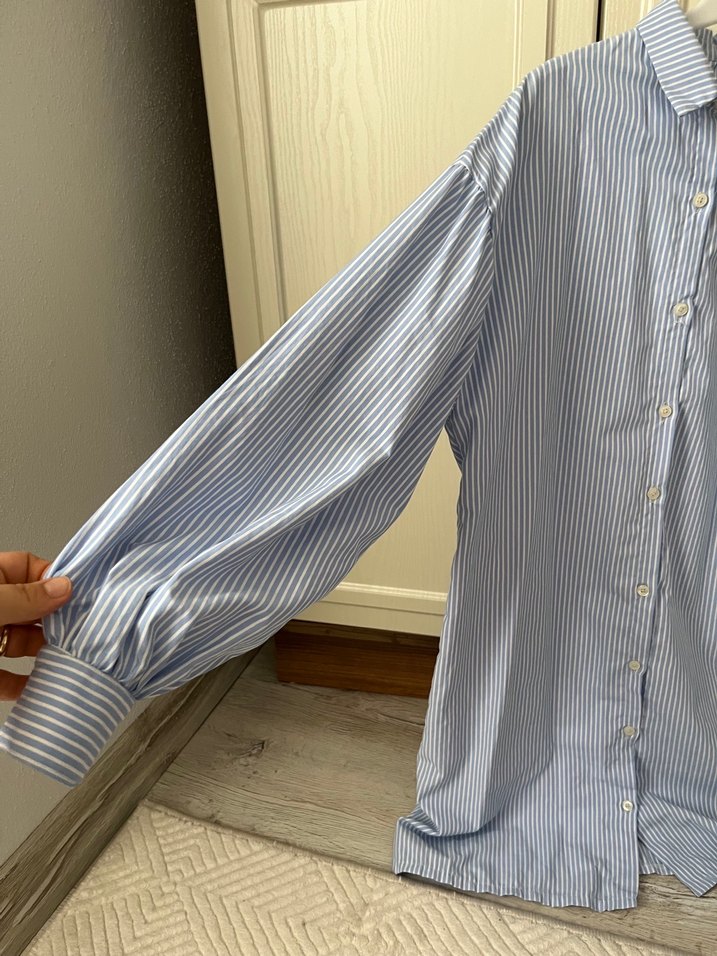 Gri Uzun Kollu Keten Gömlek - Görsel 2