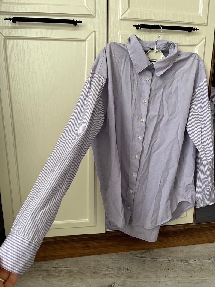 Mor Düğmeli Hamile Gömleği - Görsel 2