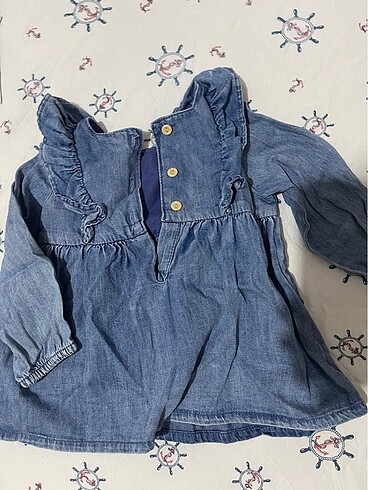 H&M Fırfır detaylı kot elbise