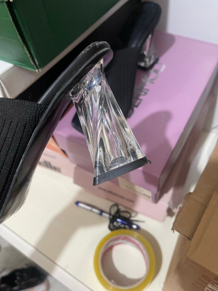 Siyah Şeffaf Topuklu kadın ayakkabı - Görsel 3