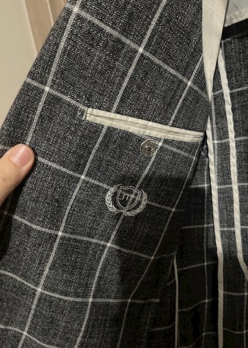 Gri Ekose Desenli Erkek Ceket - Görsel 4