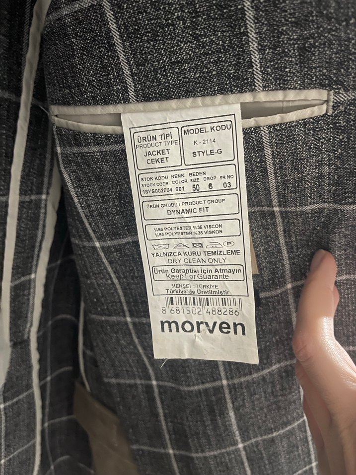 Gri Ekose Desenli Erkek Ceket - Görsel 3