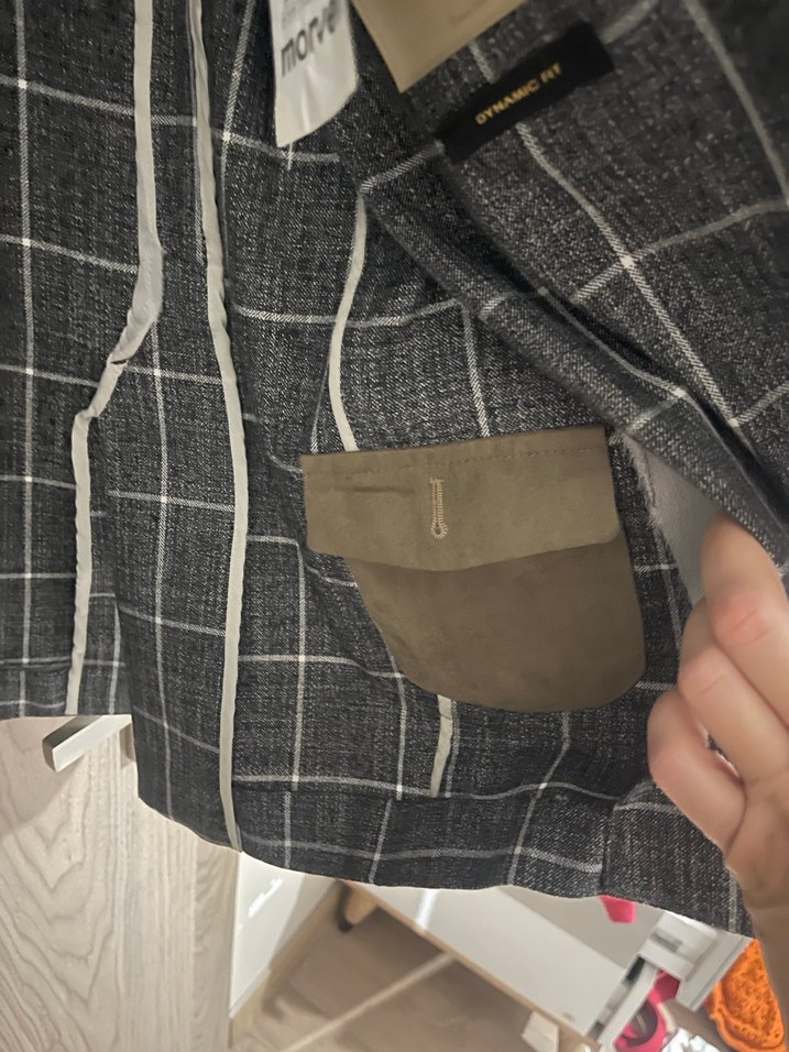 Gri Ekose Desenli Erkek Ceket - Görsel 5