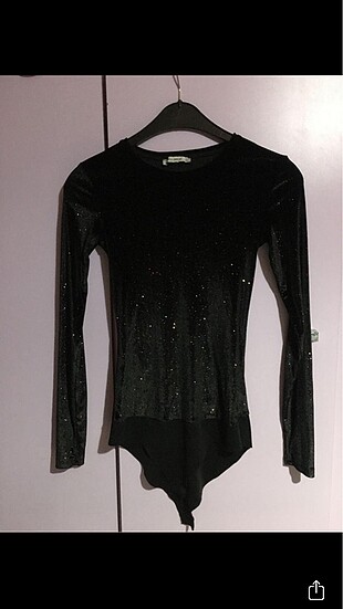 Simli kadife bodysuit