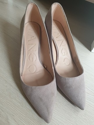 Mango Süet Bej Stiletto 39 Numara