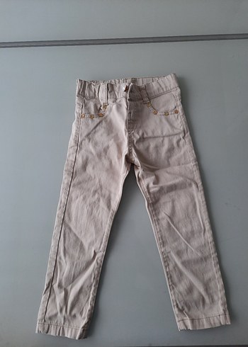 Bej Düğmeli kiz gabardin Pantolon