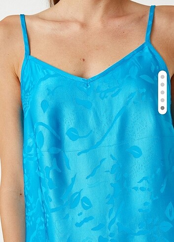 Koton marka vyaka saten mavi askili bluz yeni etiketli 36 - Görsel 6