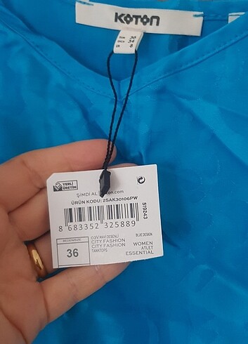 Koton marka vyaka saten mavi askili bluz yeni etiketli 36 - Görsel 7