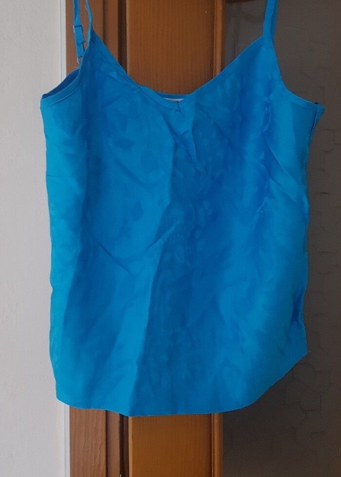 Koton marka vyaka saten mavi askili bluz yeni etiketli 36 - Görsel 3