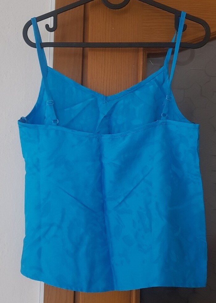 Koton marka vyaka saten mavi askili bluz yeni etiketli 36 - Görsel 4