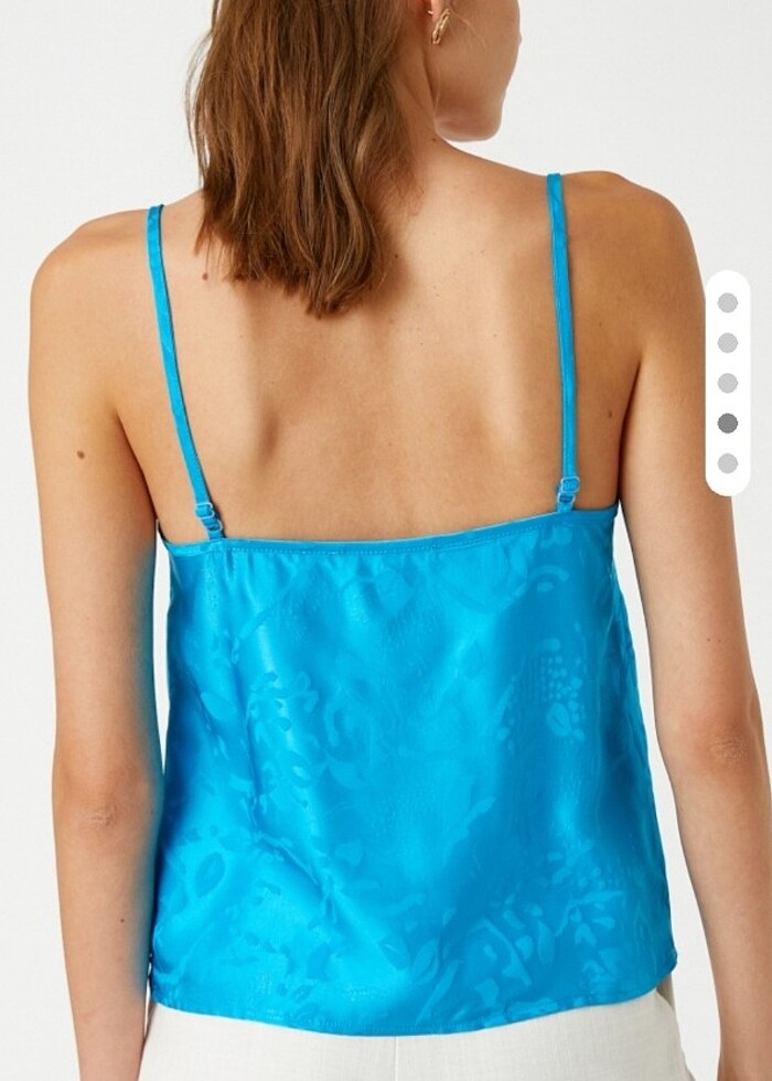 Koton marka vyaka saten mavi askili bluz yeni etiketli 36 - Görsel 2