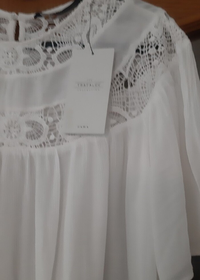 Zara dantel detayli bluz yeni etiketli S /M uyumlu - Görsel 5