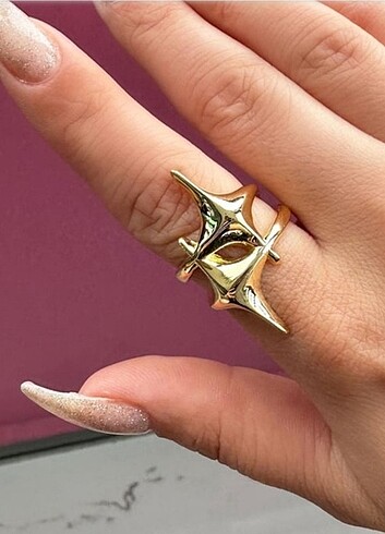 Yildiz gold ayarlabilir yüzük yeni - Görsel 2