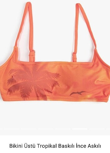 Tropikal baskili straplez bikini üstü 36 yeni - Görsel 4