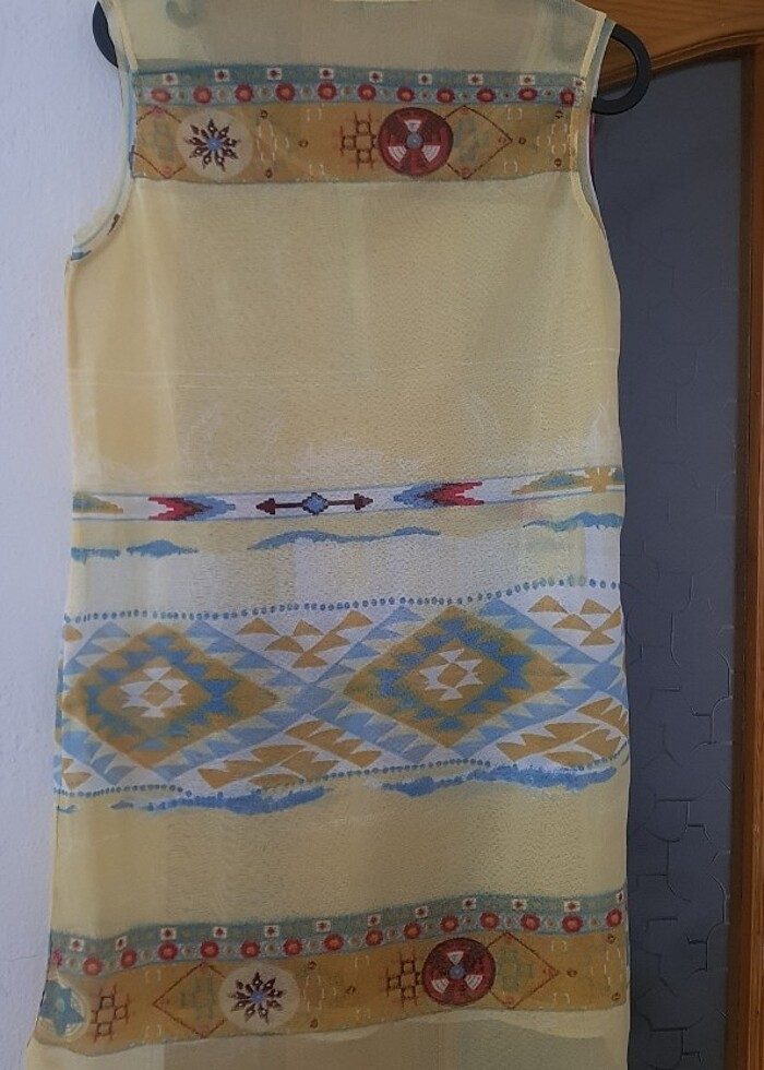 Etnik bohem desenli plaj elbisesi M - Görsel 2