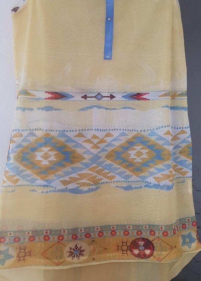 Etnik bohem desenli plaj elbisesi M - Görsel 4