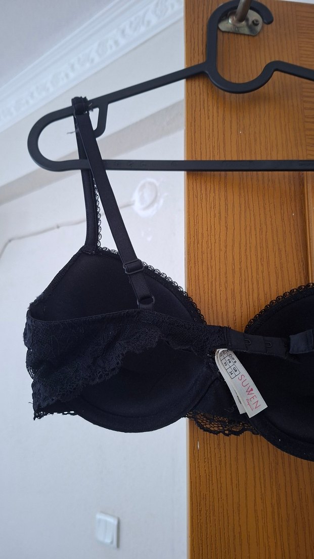 Suwen Siyah Dantel detaylı Pushup destekli sütyen 75B yeni - Görsel 4