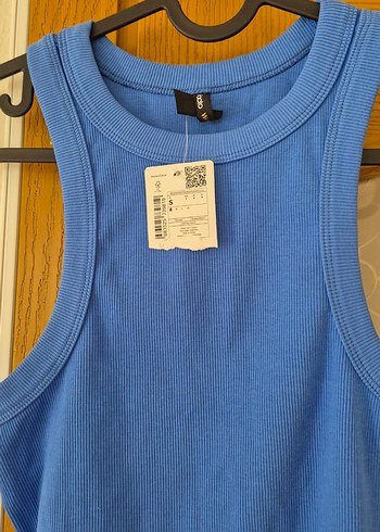 Kadın Mavi Halter Yakalı Fitilli Kaşkorse Slim Fit Atlet 36 - Görsel 7