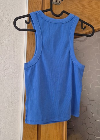 Kadın Mavi Halter Yakalı Fitilli Kaşkorse Slim Fit Atlet 36 - Görsel 9