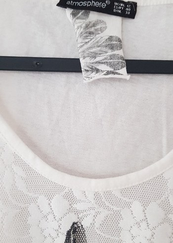 Dantel Detaylı Beyaz Baskılı Kadın Atlet 38 - Görsel 3