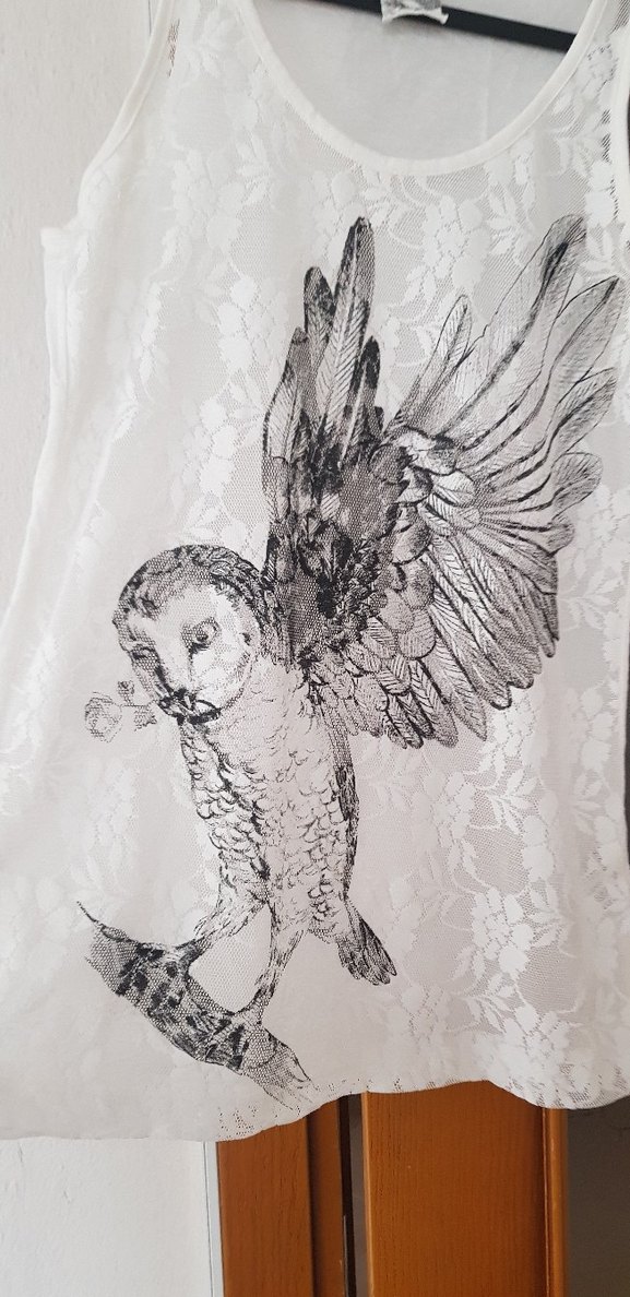 Dantel Detaylı Beyaz Baskılı Kadın Atlet 38 - Görsel 2