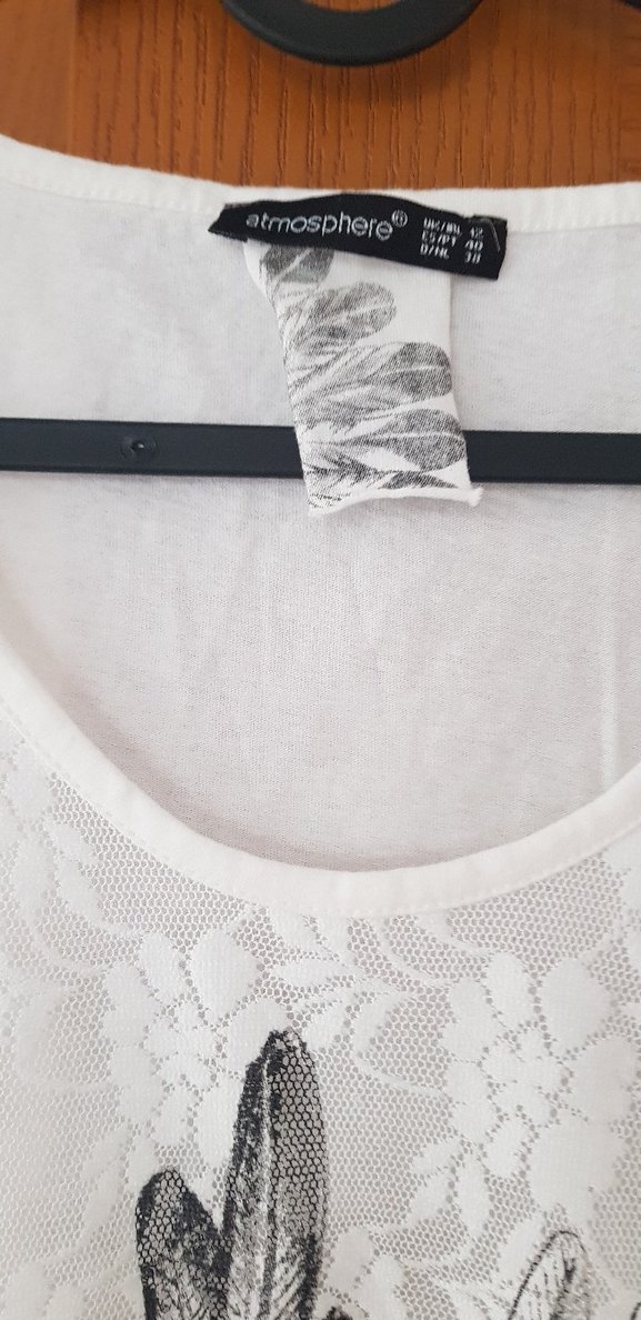 Dantel Detaylı Beyaz Baskılı Kadın Atlet 38 - Görsel 3