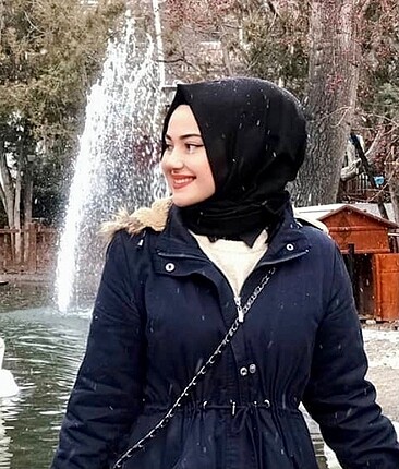lacivert uzun kürklü mont