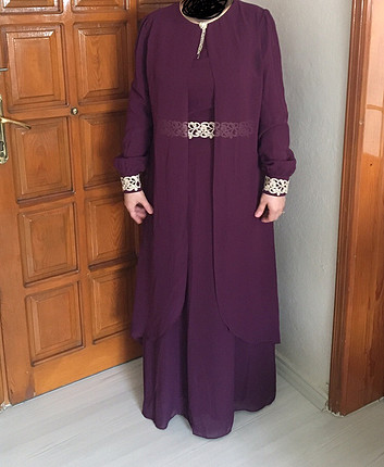 Tozlu Mürdüm Tesettür Abiye