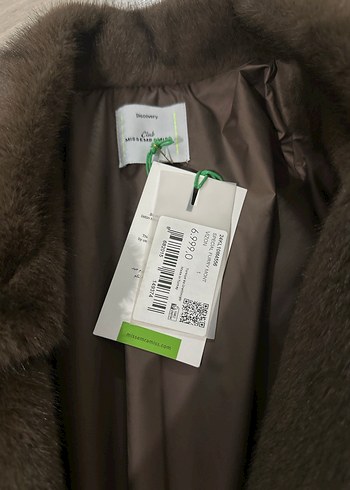 Kahverengi Suni Kürklü Midi Ceket - Görsel 6