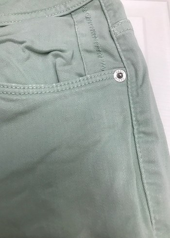 42 Beden Kadın Yeşil Denim Midi Pantolon